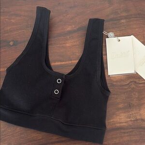 Bombshell Sportswear Black Ribbed Crop Top sports Bra